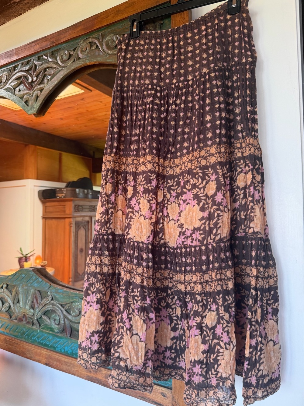 SPELL Deaert Rose Maxi Skirt in Raven Colorway
